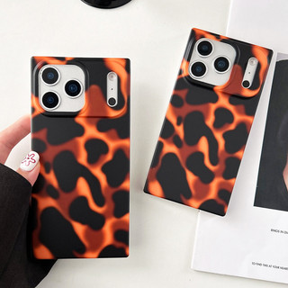 Ốp điện thoại hình vuông màu cam màu đen sang trọng cho iPhone 17 16 15 13 14 Pro Max