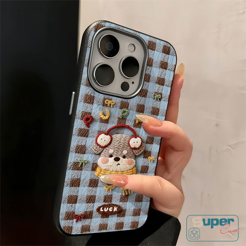 Ốp Lưng Tương Thích Cho IPhone 13 11 16 17 15 14 12 Pro 7 8Plus XR 12 16 15 11 14 13 Pro Max 16 Plus X XS Max Hoạt Hình Thời Trang Chó Con Dễ Thương Kẻ Sọc Chữ Doodle Da Họa Tiết