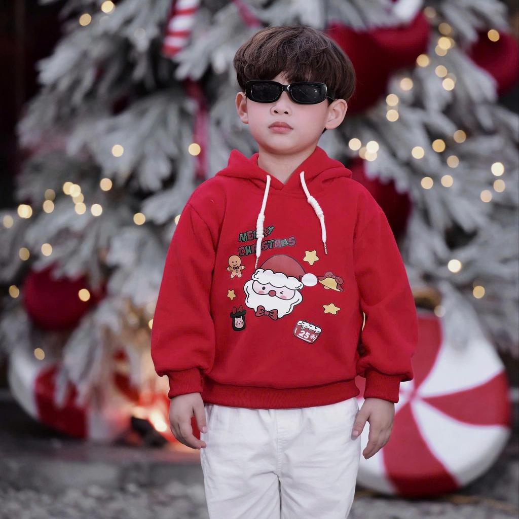 [BiBeo Kids] ÁO HOODIE ĐỎ GIÁNG SINH bé trai bé gái, Áo thu dông dài tay cho bé trai bé gái