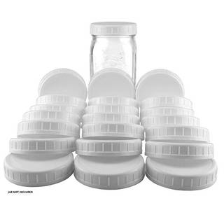 [Bea-t] 10 Bình uống nước Mason màu trắng có nắp 70mm / 86mm Đường kính bên trong Vỏ nhựa Nắp gân không lót Mũ bảo quản Thay thế [[mới]