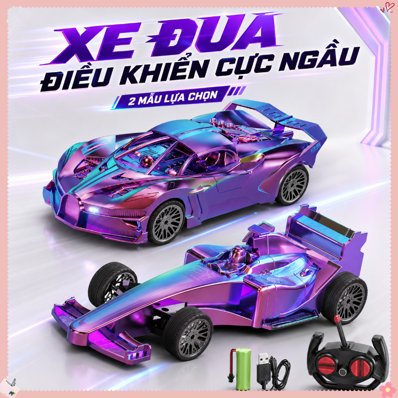 Xe ô Tô điều Khiển Từ Xa Mới –  Nhựa ABS An Toàn, Tặng Pin Và Dây Sạc, Quà Sinh Nhật Cho Bé Trai Và Bé Gái