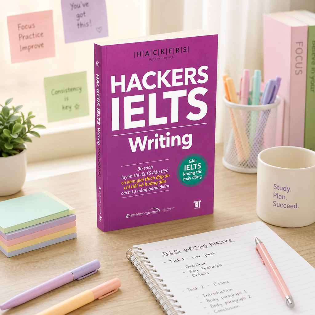 Sách - HACKERS IELTS Writing (Kèm Giải Thích Đáp Án Chi Tiết Và Hướng Dẫn Tự Nâng Band Điểm) (Gamma)