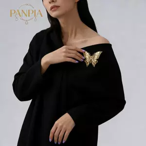 PNPIA- Thổ Cẩm Phong Cách Đại Dương Cho Nữ 1 Chiếc Retro Kim Loại Dập Nổi Bướm Pin Có Tôm Hùm Giọng Cho Túi Mũ Váy