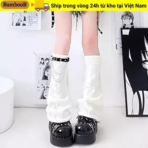 Ấm chân BAMBOOB, Tất dài móc dệt kim, Tất giữ ấm chân chống lạnh thời trang Thu đông