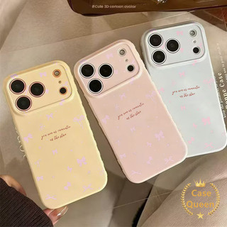 Ốp Lưng Tương Thích Cho IPhone XR 15 17 11 14 16 12 13 Pro Max Air X XS Max 15 16 7 8 14 Plus Thời Trang Full Màn Hình Nơ Màu Hồng
