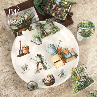 JIANWU 80mm * 224cm Vintage Vườn Thực Vật Hoa Phong Cảnh Chất Liệu Cắt Băng Thêu Sò PET Sáng Tạo DIY Tạp Chí Văn Phòng Phẩm