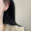 Phong cách Hàn Quốc khí chất đơn giản hoa iris vàng tinh tế cá tính bông tai nữ đa năng