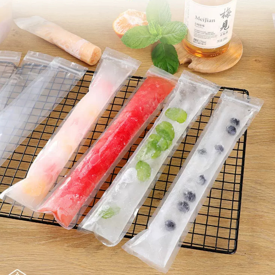Set 100 Túi Làm Kem Dùng 1 Lần, Túi Làm Đá Siro, Sữa Chua, Nước Trái Cây An Toàn Vệ Sinh Kèm Phễu