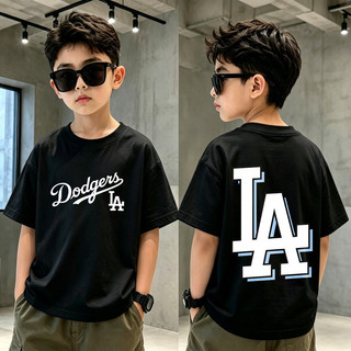 (Giao hàng trong vòng 24 giờ) Áo thun/áo sơ mi trẻ em, 100% cotton, họa tiết MLB, phù hợp cho bé trai từ 2-12 tuổi.