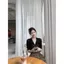 Đầu mùa thu Phong cách mới Cổ chữ V dáng ôm sang trọng kiểu Pháp nhẹ nhàng sang trọng Quạt lạnh cao cấp phong cách Yujie Áo ren đen