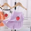 CATMALLER88 Áo + Quần Short Bộ 2 Món, Bộ đồ quần áo mềm in hình dâu tây cho trẻ mới biết đi, Đồ ngủ Cotton thông thường 1-3 tuổi
