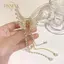PNPIA- Sel Bướm Ngọc Trai Kẹp Tóc Nữ Vuốt Tóc Thanh Lịch Kẹp Tóc Cua Phụ Kiện Tóc