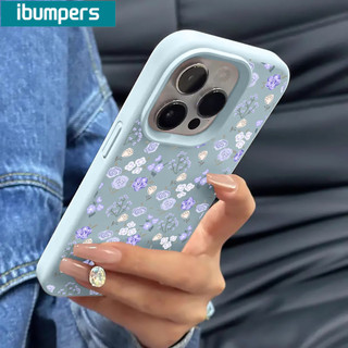 Ibumpers Ốp Điện Thoại Đẹp Màu Vàng Tím Họa Tiết Hoa Silicon Mềm Chống Sốc Cho iPhone 11 12 13 14 15 16 17 Pro Max IP Plus