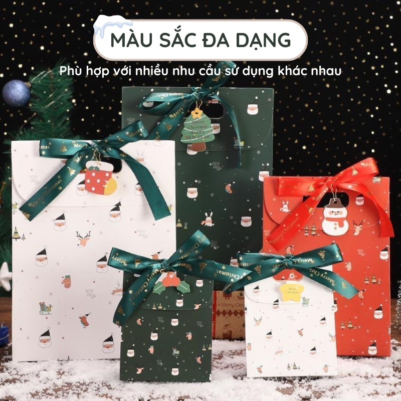 Túi quà tặng giáng sinh dễ thương – Túi giấy mini hình ông già noel đáng yêu, phù hợp trang trí và tặng quà noel