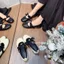 Giày búp bê nữ đế bệt da lì mềm quai nơ đính ngọc sang chảnh [QCCC]