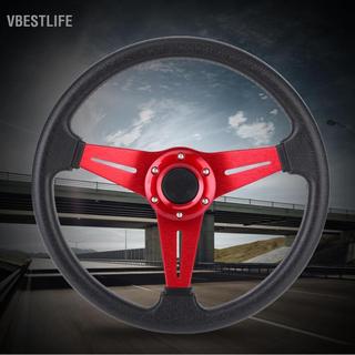VBESTLIFE Vô lăng KIMISS Drifting Racing 350mm/14in Thay thế ô tô Hợp kim nhôm + Bộ chuyển đổi đa năng PU (màu đỏ)
