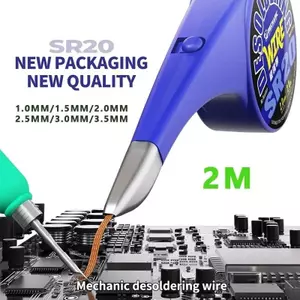 Cơ khí SR20 Desoldering Braid Hàn Hàn Tẩy Wick 1 / 1.5 / 2 / 2.5 / 3 / 3.5 Mm Chính Xác Hút Bím Cho Sửa Chữa Hàn BGA