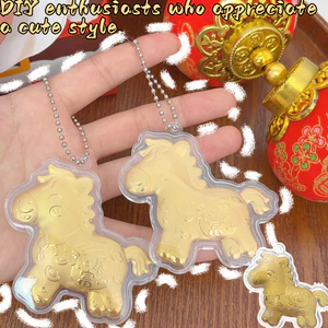 5 Chiếc Nhẹ Mạ Vàng Hoạt Hình Ngựa Quyến Rũ Có Lỗ Khoan Trước, Nhôm Tự Làm Mặt Dây Chuyền Cho Móc Khóa Ba Lô Vỏ Điện Thoại, 2026 Năm Ngựa