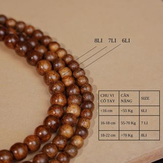 [Tặng Túi Gấm] Vòng Trầm Hương 108 - Trầm Gió Trắng - Trầm Hương Yên Lộc