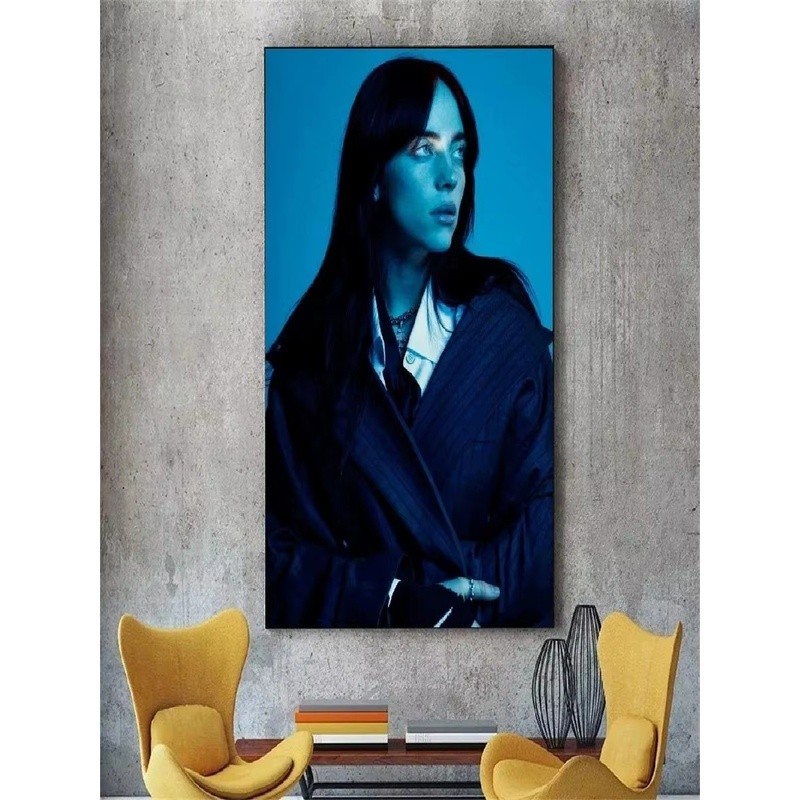 Poster Canvas Không Khung Billie Eilish Nghệ Thuật Treo Tường Hiện Đại Trang Trí Nhà Tranh Cho Phòng Khách Phòng Ngủ In Hình Unframed Với Rung C