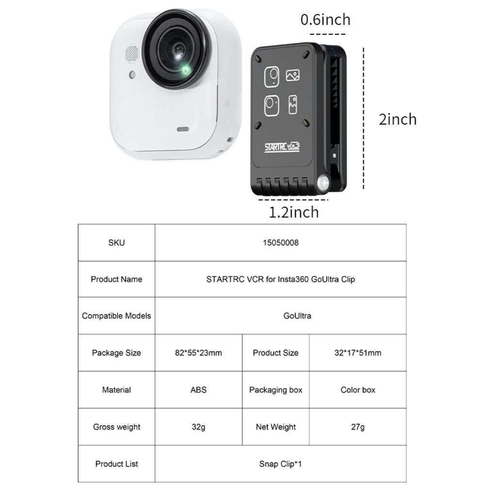 Giá đỡ gắn từ tính YRBWD, Camera tháo nhanh có thể điều chỉnh Kẹp cố định, Kẹp ba lô nhẹ xoay có thể gập lại cho phụ kiện máy ảnh hành động Insta360 GO Ultra