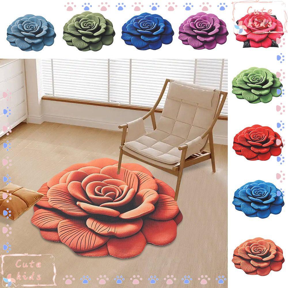 Thảm hoa TPKSF98, Thảm trải sàn hoa mẫu đơn mềm hình đặc biệt, Chăn thấm 40x40cm / 60x60cm cho phòng khách Bàn trà đầu giường