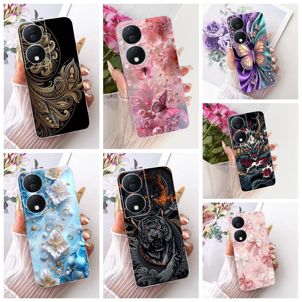 Vỏ trong suốt Honor X7B Vỏ hình con bướm thời trang dễ thương Vỏ sơn mát mẻ ngộ nghĩnh CLK-LX1 CLK-LX2 CLK-LX3