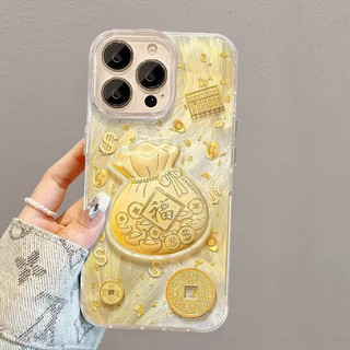 Túi may mắn bàn xoay may mắn Dây chuyền FA cho OPPO Reno 13F 12F 11F 12 13 11 10 Pro 8Z 7Z 6Z 5Z 8T 6 8 7 Pro Laser bạc cứng Bảo vệ thời trang dễ thương