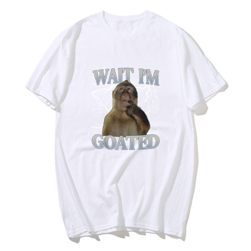 Áo sơ mi tay ngắn nam nữ, họa tiết meme khỉ ngộ nghĩnh, 100% cotton