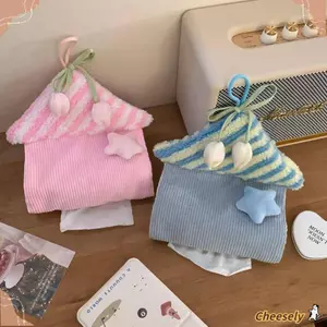 Hộp đựng khăn giấy CHEESELY, Túi đựng khăn giấy tiết kiệm không gian treo tường, Hộp đựng khăn giấy hình ngôi nhà hoạt hình di động dễ thương