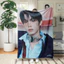 Chăn Flannel in hình Kpop FLARE U Chăn ném một mặt mềm mại dành cho người hâm mộ