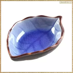 Đĩa Gia Vị Hình Lá Gốm, Ice Crack Glaze, Bát Giấm Nước Tương Nhỏ, Phụ Kiện Nhà Bếp