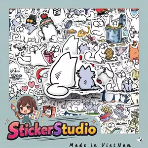 Set Sticker Bé mèo simson Chống Nước Dán Laptop Vali Mũ Bảo Hiểm Sổ Tay