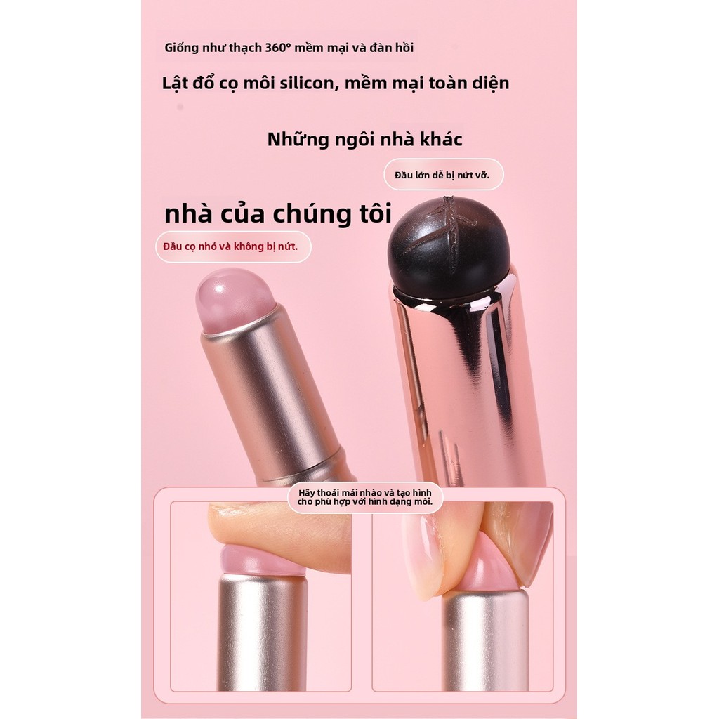 Cọ môi silicone mới có nắp - 【Dễ vệ sinh cực kỳ】, dùng cho son kem/lỏng, cọ trang điểm đa năng & tiện lợi