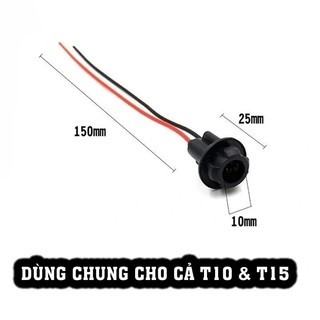 Đui đèn T10, chân đèn T10, cắm demi lắp mặt đồng hồ, xi nhan, biển số, đèn trần DC 12v-24v