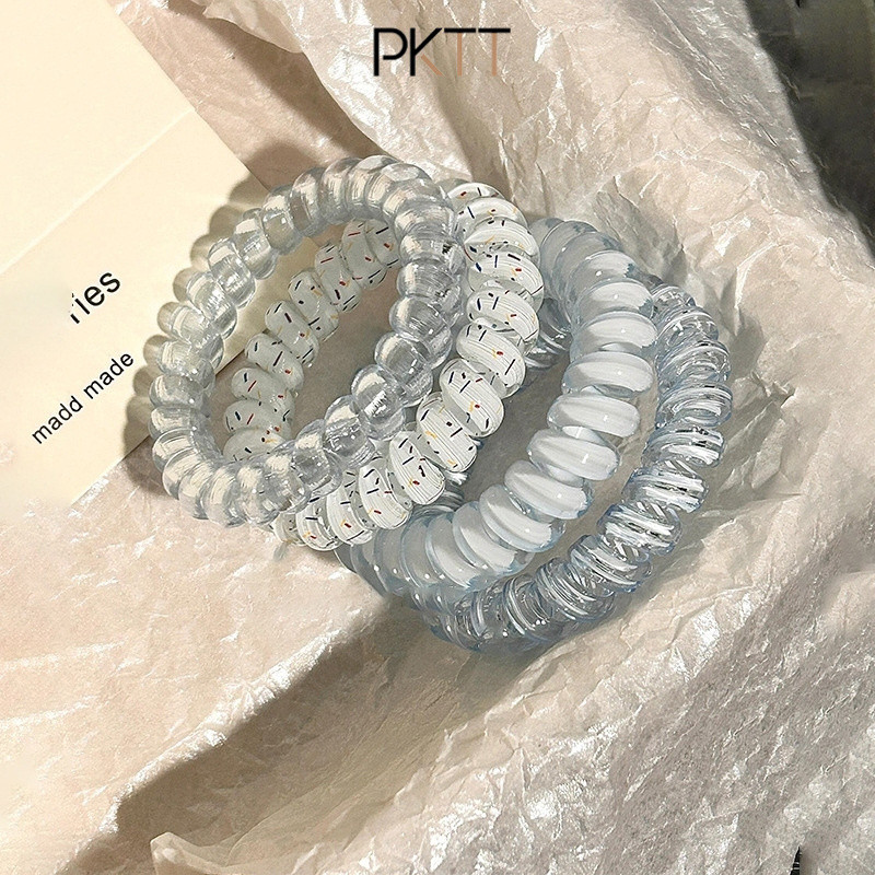 COD Set 4 Dây Cột Tóc Lò Xo Nhiều Màu Sắc Dễ Thương Không Đau Tóc Phụ Kiện Tóc Cho Nữ Và Bé Gái PKTT