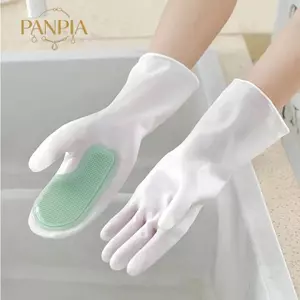 PNPIA- Găng Tay Làm Việc Nhà Chống Thấm Nước 2 Đôi Còng Dài Nhựa Thoải Mái Để Vệ Sinh Giặt Nhà Bếp ks