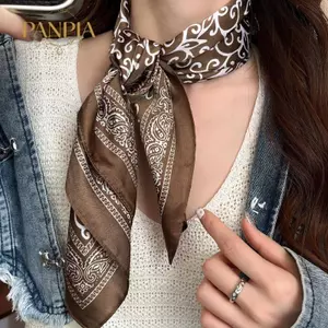 PNPIA- Khăn Vuông Satin In Hình Cổ Điển 70cm Nhẹ Thoáng Khí Ne Khăn Nữ Đầu Tóc Cho Du Lịch Hoặc Thời Trang Hàng Ngày