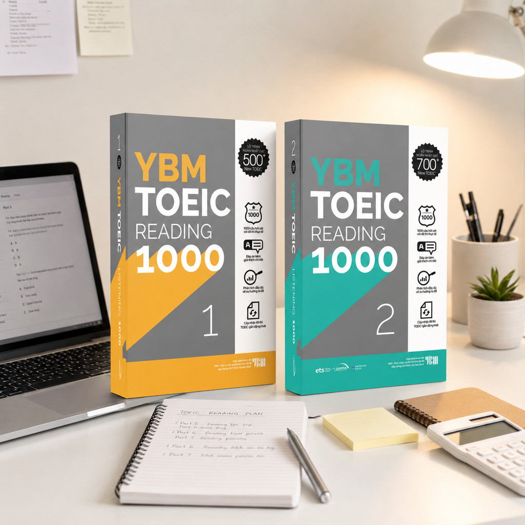 Sách – Lẻ/Combo: YBM TOEIC Reading 1000 Vol 1 + Vol 2 – Kèm lời giải chi tiết (Gamma Books)