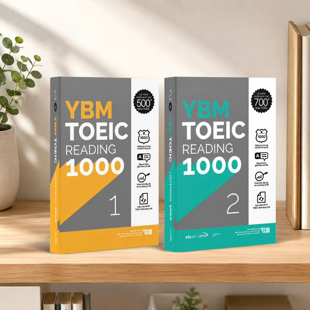 Sách – Lẻ/Combo: YBM TOEIC Reading 1000 Vol 1 + Vol 2 – Kèm lời giải chi tiết (Gamma Books)