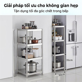 LOADNIX Kệ inox nhà bếp 304 chống gỉ Kệ để đồ đa năng Thích hợp cho không gian nhỏ