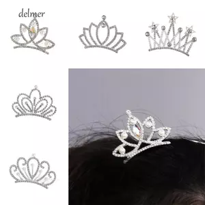 DELMER Trẻ Em Tiara Headband, Hoa Bướm Pha Lê Vương Miện Lược Tóc, Ngọc Trai Ngôi Sao Rỗng Kim Cương Giả Kẹp Tóc Nữ / Trẻ Em