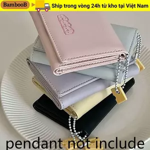 Ví đựng tiền xu BAMBOOB, Mặt dây chuyền phô mai bằng da PU Thẻ tín dụng Holoder, Túi đựng tiền ví 3 lần đơn giản dành cho bé gái Quà tặng học sinh