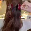 Kudosation 1 Vintage Thanh Lịch Màu Đỏ Floed Hoa Hồng sel Kẹp Tóc Thời Trang Đuôi Ngựa Móng Vuốt Cua Kẹp Cho Bé Gái Nữ Tinh Tế Phụ Kiện Tóc Đẹp
