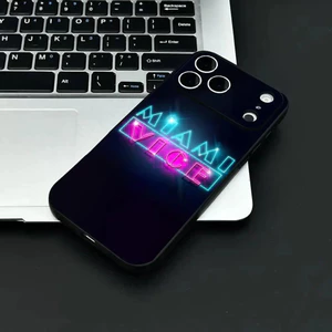 TP-2 Phim M-Miami V-Vice Ốp Điện Thoại IPhone 17 16 15 14 13 12 11 Pro Max Plus Mini Đen Mờ Vỏ Mềm Funda