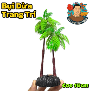 Bụi Dừa Nhân Tạo Trang Trí Bể Cá, Tiểu Cảnh (Cao 16cm)