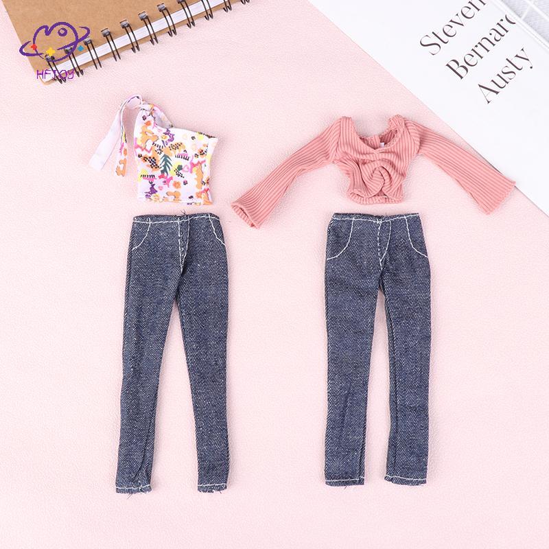 HFTOY Thời Trang Thu Đông Mini Quần Áo Tươi Cho 1 / 6 Búp Bê Trang Phục Hàng Ngày Váy Dự Tiệc Dễ Thương Quần Áo Cho Phụ Kiện Búp Bê Quà Tặng Trẻ Em ~
