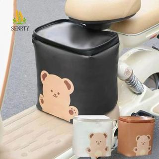 Túi tay lái xe đạp da PU, túi treo trước tháo rời nhanh, thiết kế hoạt hình, phù hợp xe đạp/xe điện