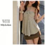 Milyfashion Phiên Bản Hàn Quốc Phong Cách Mới Pure Desire Sọc Dây Thắt Lưng Mùa Hè Mặc Ngoài Cô Gái Nóng Halter Không Tay Slim-fit Ôm Hơn Nhìn Ngắn Top