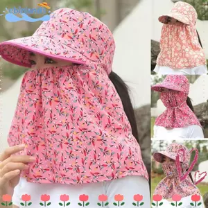 Mũ hái trà EBINLANDS, Mũ chống nắng vành rộng chống tia cực tím, thông thường có bảo vệ cổ Mũ chống nắng thoáng khí ngoài trời